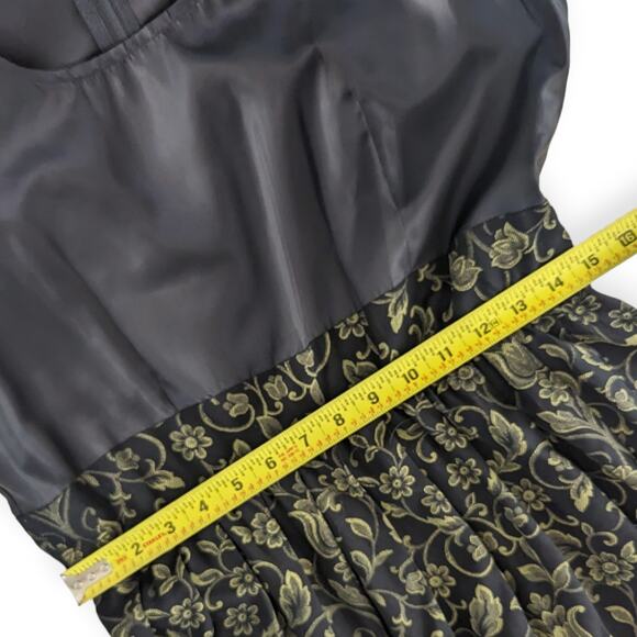 Moody Cottagegoth Jacket Dress ~ Gold Scrollwork & Velvet Trim - Picture 11 of 14